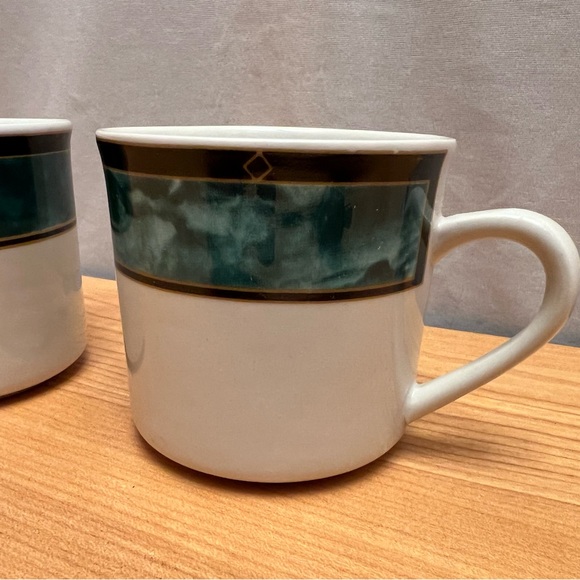 Vintage Gibson Royal Duchess Blue Navy China Set of 2 Coffee Tea Mugs Cup 1990's - Picture 6 of 9